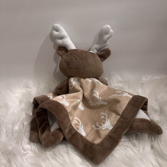 Levtex Baby Deer Infant Security Blanket Lovey Brown Tan White Antlers Buck - Picture 5 of 7